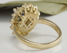 Load image into Gallery viewer, 3.80 Carats Natural Very Nice Looking Tanzanite and Diamond 14K Solid Yellow Gold Ring