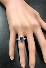 Load image into Gallery viewer, 3.80 Carats Natural Very Nice Looking Tanzanite and Diamond 14K Solid White Gold Ring