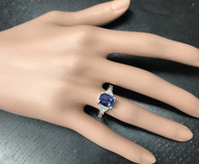 Load image into Gallery viewer, 3.80 Carats Natural Very Nice Looking Tanzanite and Diamond 14K Solid White Gold Ring