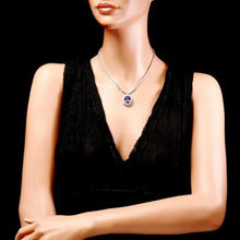 Load image into Gallery viewer, 22.80Ct Natural Tanzanite and Diamond 18K Solid White Gold Necklace