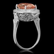 Load image into Gallery viewer, 6.30 Carats Natural Morganite and Diamond 14K Solid White Gold Ring