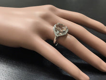 Load image into Gallery viewer, 5.75 Carats Exquisite Natural Morganite and Diamond 14K Solid White Gold Ring