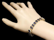 Load image into Gallery viewer, 23.30 Natural Blue Sapphire and Diamond 14K Solid Yellow Gold Bracelet