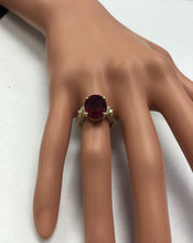 Load image into Gallery viewer, 6.50 Carats Impressive Red Ruby and Diamond 14K Yellow Gold Ring