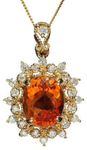 Load image into Gallery viewer, 4.50Ct Natural Citrine and Diamond 14K Solid Yellow Gold Pendant