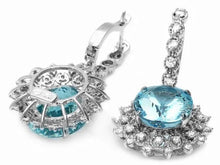 Load image into Gallery viewer, 14.30Ct Natural Aquamarine and Diamond 14K Solid White Gold Earrings
