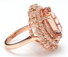 Load image into Gallery viewer, 13.65 Carats Exquisite Natural Morganite and Diamond 14K Solid Rose Gold Ring
