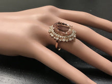 Load image into Gallery viewer, 13.65 Carats Exquisite Natural Morganite and Diamond 14K Solid Rose Gold Ring