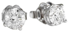 Load image into Gallery viewer, Exquisite 0.40 Carats Natural VS2-SI1 Diamond 14K Solid White Gold Stud Earrings