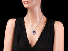 Load image into Gallery viewer, 30.30Ct Natural Tanzanite and Diamond 18K Solid White Gold Necklace