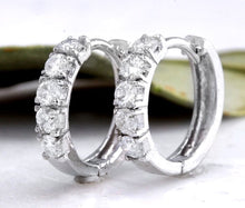 Load image into Gallery viewer, Exquisite .60 Carats Natural Diamond 14K Solid White Gold Hoop Earrings