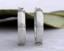 Load image into Gallery viewer, Exquisite .60 Carats Natural Diamond 14K Solid White Gold Hoop Earrings