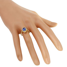 Load image into Gallery viewer, 1.50 Carats Natural Very Nice Looking Tanzanite and Diamond 14K Solid Yellow Gold Ring