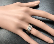 Load image into Gallery viewer, Splendid 0.45 Carats Natural Diamond Set of 3 Stackable 14K Solid Multi-Color Gold Rings