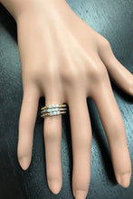 Load image into Gallery viewer, Splendid 0.45 Carats Natural Diamond Set of 3 Stackable 14K Solid Multi-Color Gold Rings