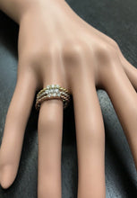 Load image into Gallery viewer, Splendid 0.45 Carats Natural Diamond Set of 3 Stackable 14K Solid Multi-Color Gold Rings