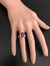 Load image into Gallery viewer, 4.90 Carats Impressive Red Ruby and Diamond 14K Yellow Gold Ring