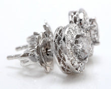 Load image into Gallery viewer, Exquisite .94 Carats Natural Diamond 14K Solid White Gold Stud Earrings