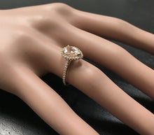 Load image into Gallery viewer, 1.40 Carats Exquisite Natural Morganite and Diamond 14K Solid Rose Gold Ring