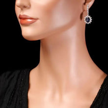 Load image into Gallery viewer, 8.60 Carats Natural Sapphire and Diamond 14K Solid White Gold Earrings