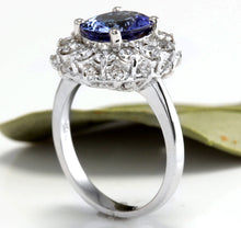 Load image into Gallery viewer, 3.55 Carats Natural Very Nice Looking Tanzanite and Diamond 14K Solid White Gold Ring