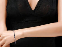 Load image into Gallery viewer, 9.00 Natural Blue Sapphire and Diamond 18K Solid White Gold Bracelet