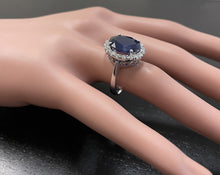 Load image into Gallery viewer, 8.35 Carats Natural Sapphire and Diamond 14K Solid White Gold Ring