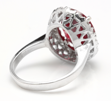 Load image into Gallery viewer, 8.80 Carats Impressive Natural Red Ruby and Diamond 14K White Gold Ring
