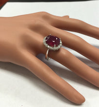 Load image into Gallery viewer, 8.80 Carats Impressive Natural Red Ruby and Diamond 14K White Gold Ring