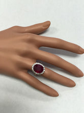 Load image into Gallery viewer, 8.80 Carats Impressive Natural Red Ruby and Diamond 14K White Gold Ring