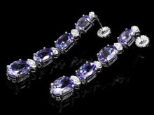 Load image into Gallery viewer, 7.30Ct Natural Tanzanite and Diamond 14K Solid White Gold Earrings