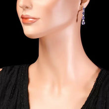Load image into Gallery viewer, 7.30Ct Natural Tanzanite and Diamond 14K Solid White Gold Earrings