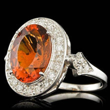 Load image into Gallery viewer, 7.60 Carats Natural Citrine and Diamond 14K Solid White Gold Ring