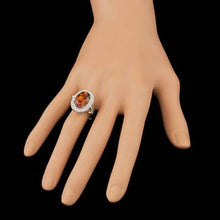 Load image into Gallery viewer, 7.60 Carats Natural Citrine and Diamond 14K Solid White Gold Ring