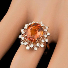 Load image into Gallery viewer, 5.00 Carats Natural Citrine and Diamond 14K Solid Rose Gold Ring