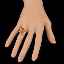 Load image into Gallery viewer, 5.00 Carats Natural Citrine and Diamond 14K Solid Rose Gold Ring