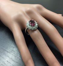 Load image into Gallery viewer, 3.95 Carats Natural Very Nice Looking Pink Tourmaline and Diamond 14K Solid White Gold Ring