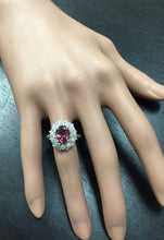 Load image into Gallery viewer, 3.95 Carats Natural Very Nice Looking Pink Tourmaline and Diamond 14K Solid White Gold Ring