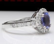 Load image into Gallery viewer, 2.30 Carats Natural Very Nice Looking Tanzanite and Diamond 14K Solid White Gold Ring
