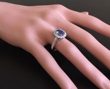 Load image into Gallery viewer, 2.30 Carats Natural Very Nice Looking Tanzanite and Diamond 14K Solid White Gold Ring