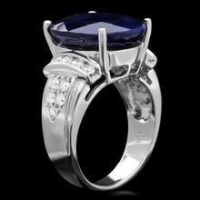 Load image into Gallery viewer, 14.00 Carats Natural Sapphire and Diamond 14k Solid White Gold Ring