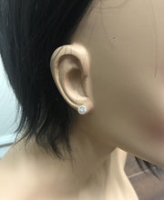 Load image into Gallery viewer, Exquisite .95 Carats Natural Diamond 14K Solid White Gold Stud Earrings