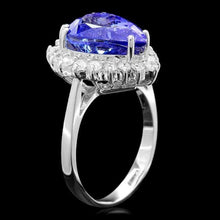 Load image into Gallery viewer, 6.50 Carats Natural Tanzanite and Diamond 18k Solid White Gold Ring