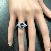 Load image into Gallery viewer, 2.50 Carats Natural Very Nice Looking Tanzanite and Diamond 14K Solid White Gold Ring