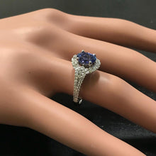 Load image into Gallery viewer, 2.50 Carats Natural Very Nice Looking Tanzanite and Diamond 14K Solid White Gold Ring
