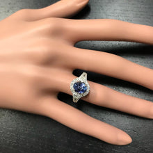 Load image into Gallery viewer, 2.50 Carats Natural Very Nice Looking Tanzanite and Diamond 14K Solid White Gold Ring