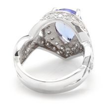 Load image into Gallery viewer, 4.80 Carats Natural Very Nice Looking Tanzanite and Diamond 14K Solid White Gold Ring