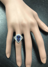 Load image into Gallery viewer, 4.80 Carats Natural Very Nice Looking Tanzanite and Diamond 14K Solid White Gold Ring