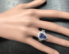 Load image into Gallery viewer, 4.80 Carats Natural Very Nice Looking Tanzanite and Diamond 14K Solid White Gold Ring