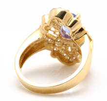 Load image into Gallery viewer, 2.25 Carats Natural Very Nice Looking Tanzanite and Diamond 14K Solid Yellow Gold Ring